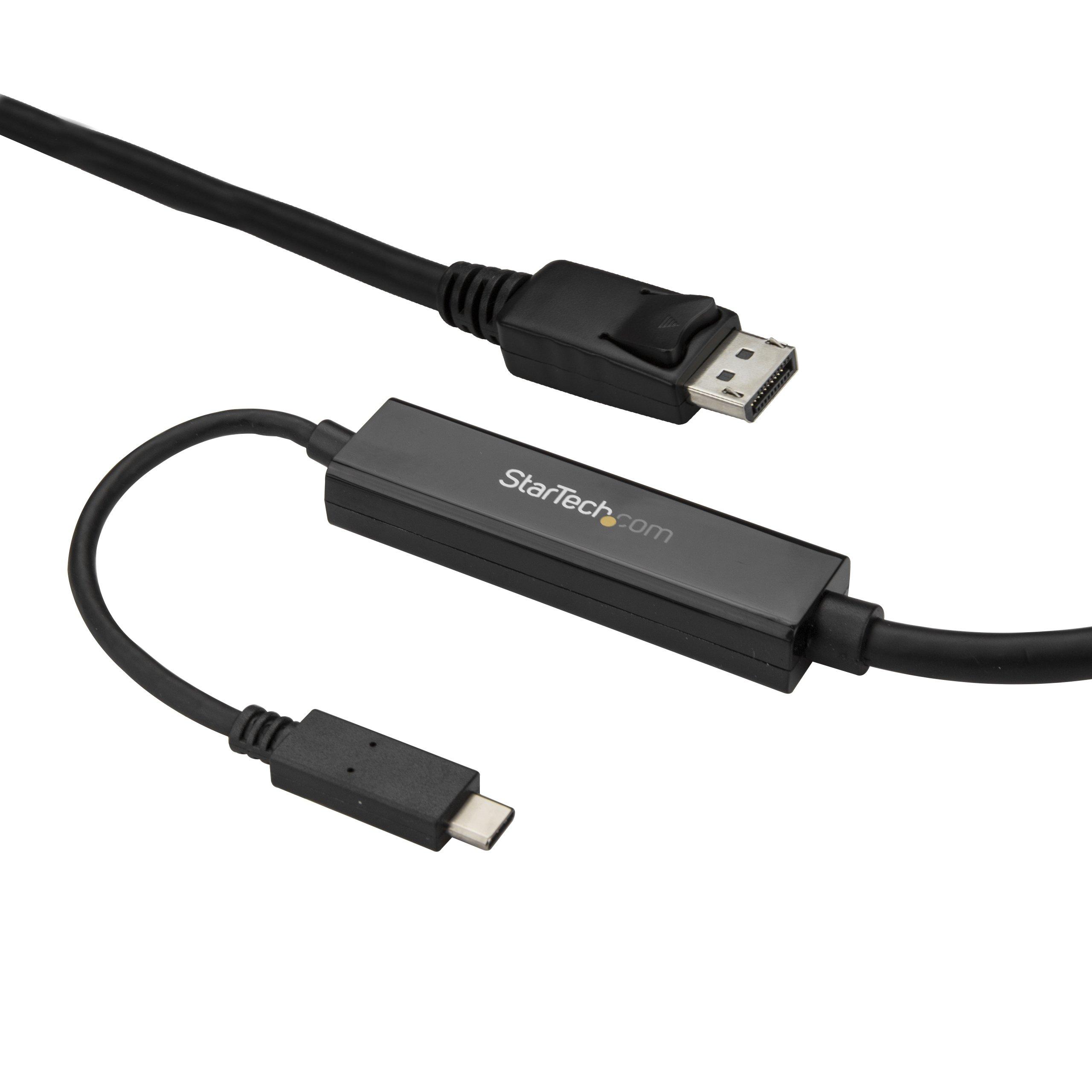 Image of StarTech.com 3m USB-C auf DisplayPort 1.2 Kabel 4K 60Hz - USB-C auf DP Adapterkabel/Videoadapter - HBR2 - USB-C DP Alt Mode auf DP Monitor Videokabel - Thunderbolt 3 kompatibel - Schwarz