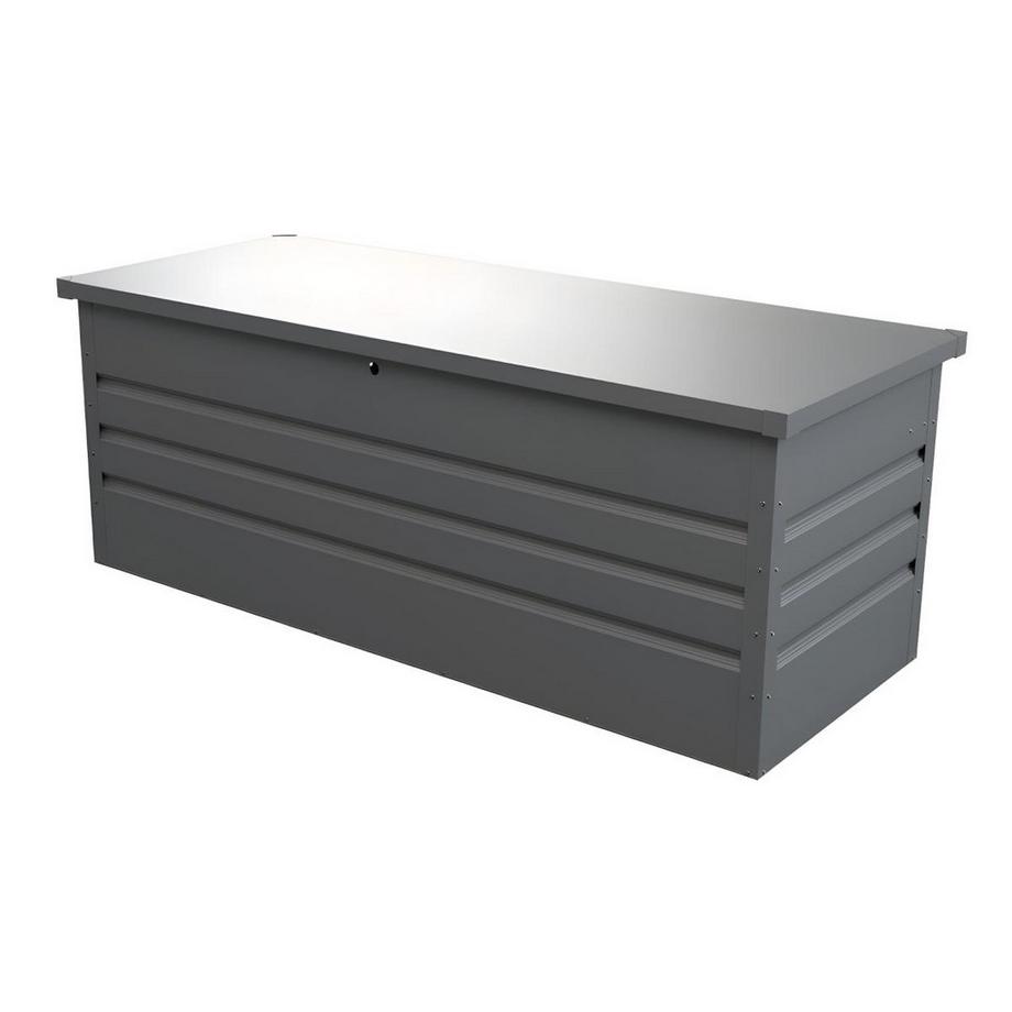 Vente-unique Coffre de rangement de jardin en acier galvanisé gris - 582L - TOMASO  