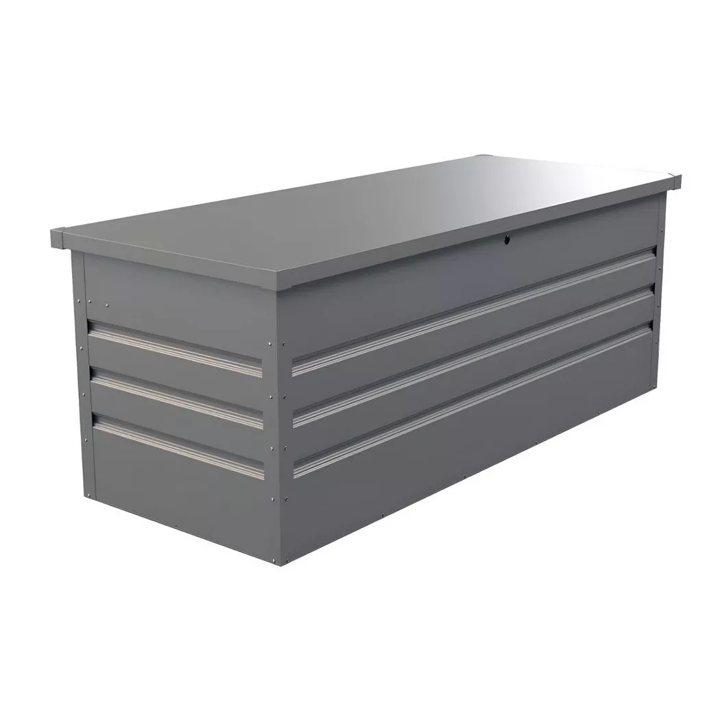 Garten-Aufbewahrungsbox - Stahl - Grau - Volumen 582L - TOMASO