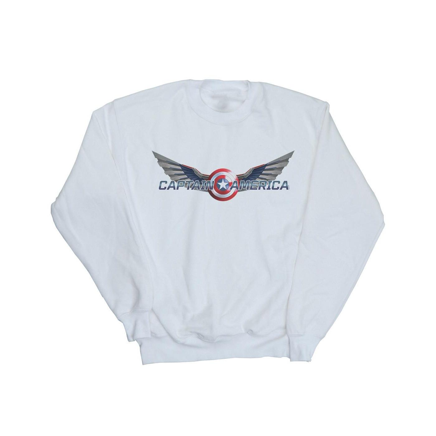 Image of Falcon And The Winter Soldier Captain America Logo Sweatshirt Jungen Weiss 128