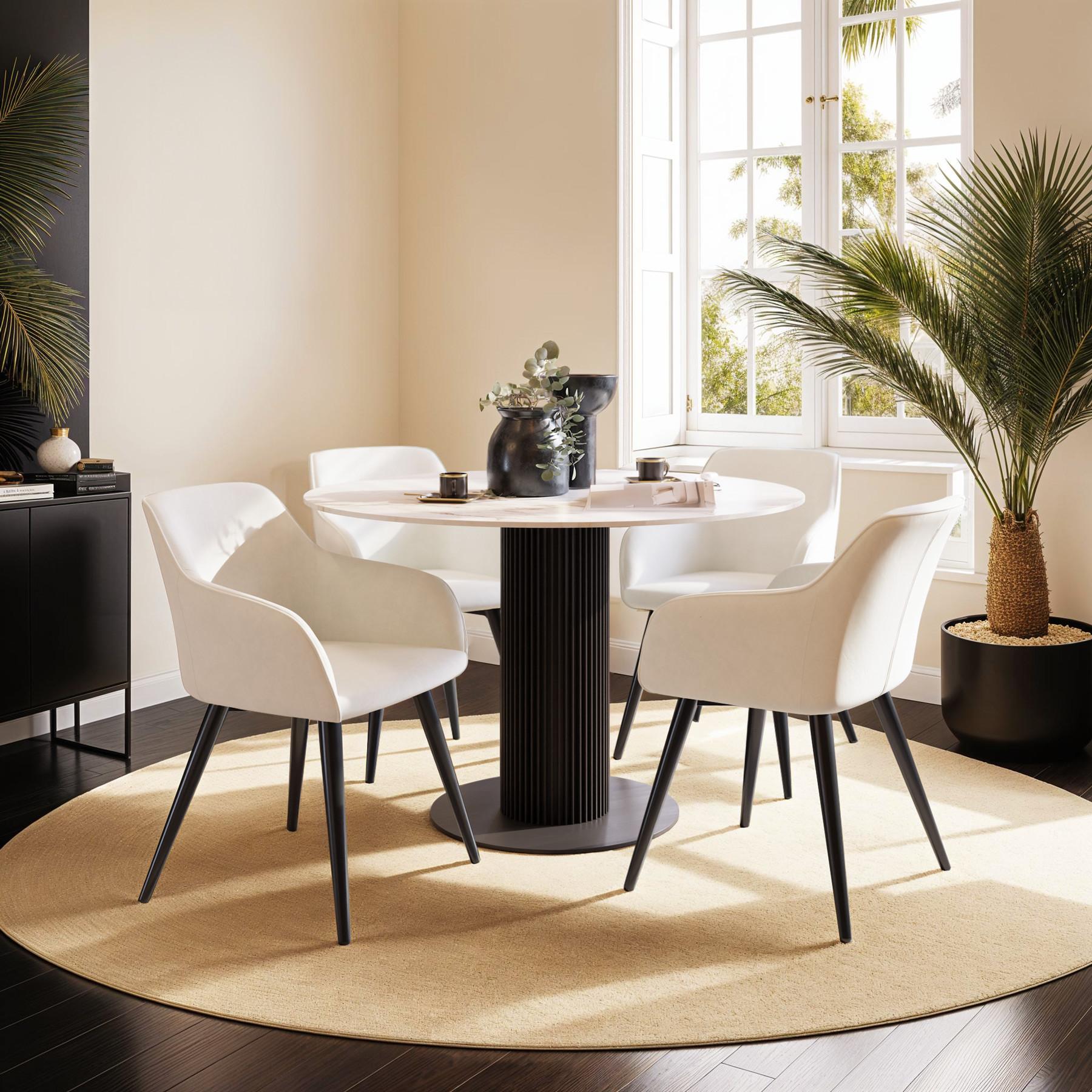 Tectake Stuhl Marilyn Samtoptik-schwarze Stuhlbeine  