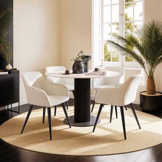 Tectake Stuhl Marilyn Samtoptik-schwarze Stuhlbeine  