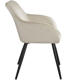 Tectake Stuhl Marilyn Samtoptik-schwarze Stuhlbeine  