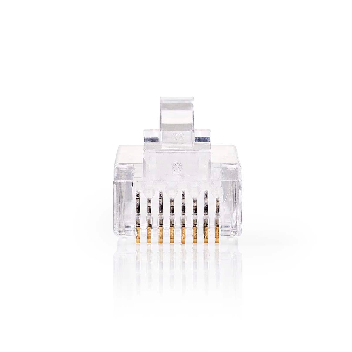 Image of Rj45 Stecker | Männlich | Massiv Utp Cat6 | Gerade | Vergoldet | 10 Stk. | Pvc | Transparent | Schachtel Unisex