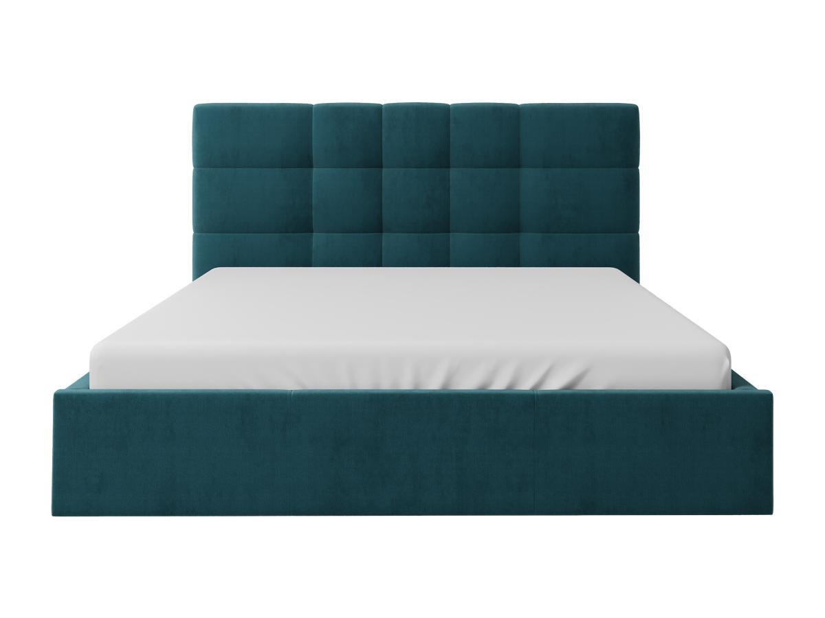 PASCAL MORABITO Lit coffre 180 x 200 cm - Tissu - Bleu canard + Matelas - ELIAVA de Pascal Morabito  