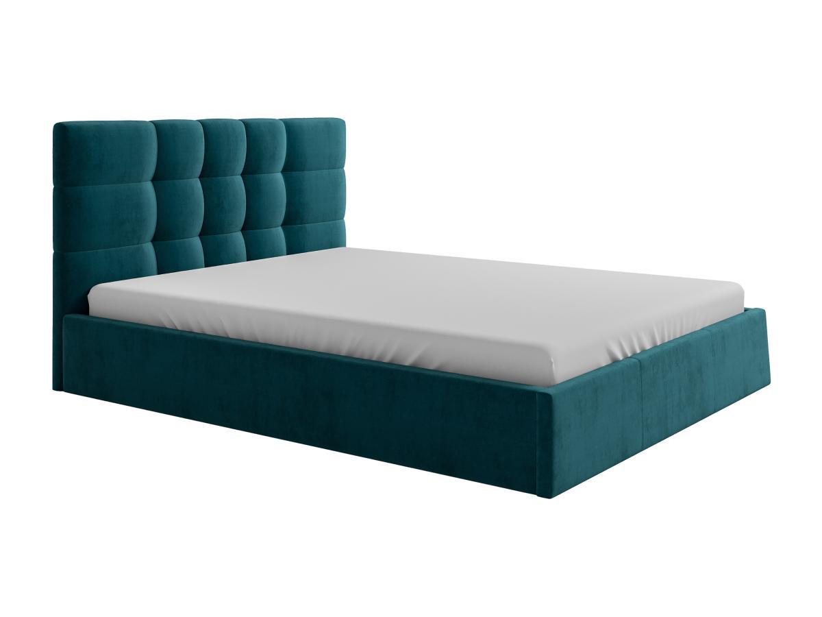 PASCAL MORABITO Lit coffre 180 x 200 cm - Tissu - Bleu canard + Matelas - ELIAVA de Pascal Morabito  