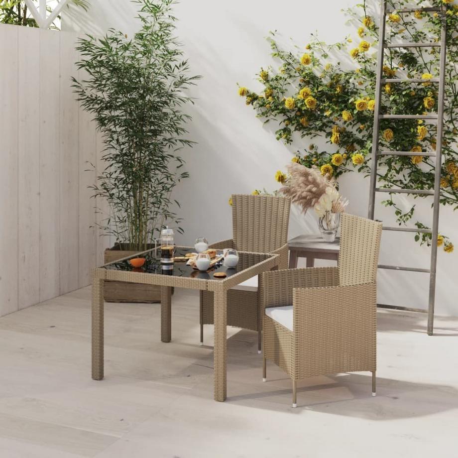 VidaXL set da pranzo da esterno Polirattan  
