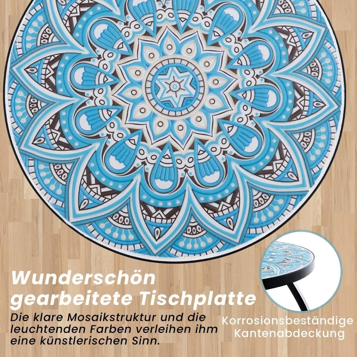 Northix Runder Mosaik-Außentisch  