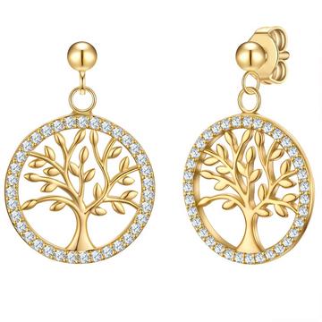 Femme Boucles d´oreilles Arbre de vie