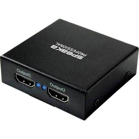 SpeaKa Professional  SP-HDS-220 1+2 Porte Distributore, splitter HDMI Predisposto Ultra HD 3840 x 2160 Pixel Nero 