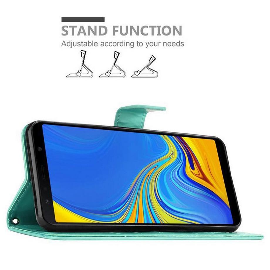 Cadorabo  Hülle für Samsung Galaxy A7 2018 Blumen Design Magnetverschluss 