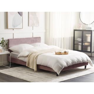 Beliani Bett mit Lattenrost aus Samtstoff Modern FITOU  