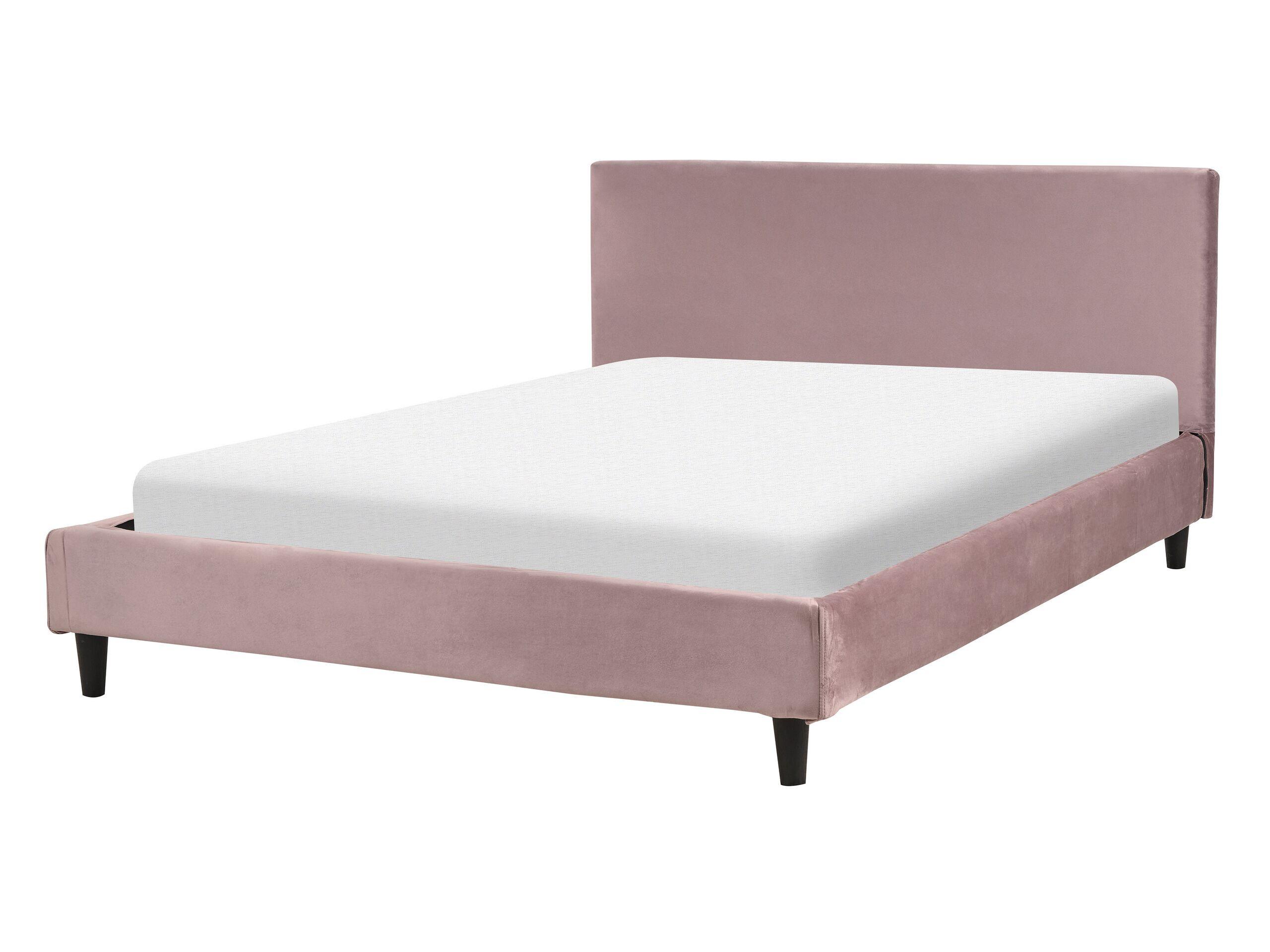 Beliani Bett mit Lattenrost aus Samtstoff Modern FITOU  