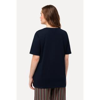 Ulla Popken  Schlafanzug-Shirt, PURE, Rundhals, Halbarm, Biobaumwolle 