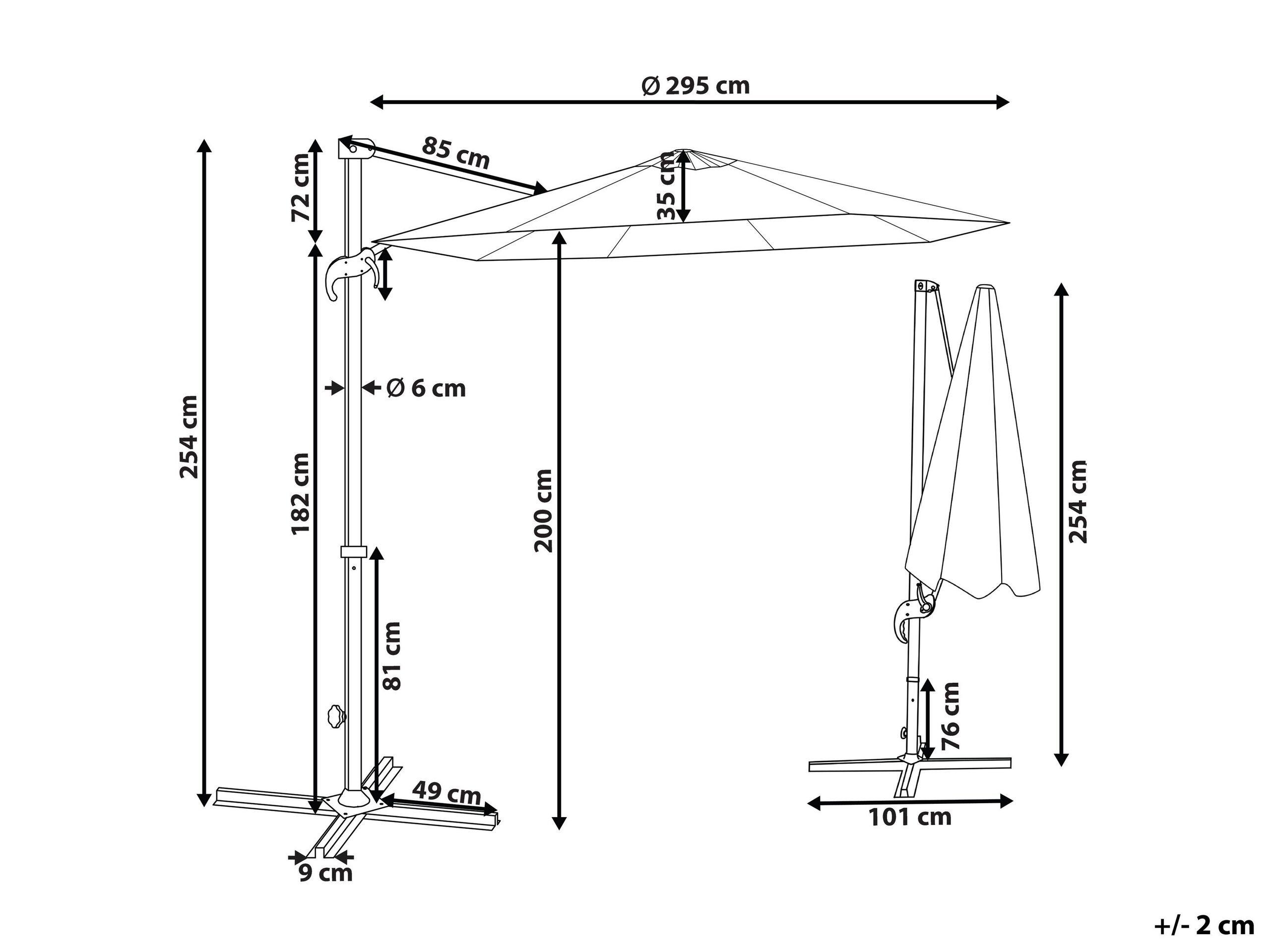 Beliani Parasol suspendu en Polyester SAVONA II  