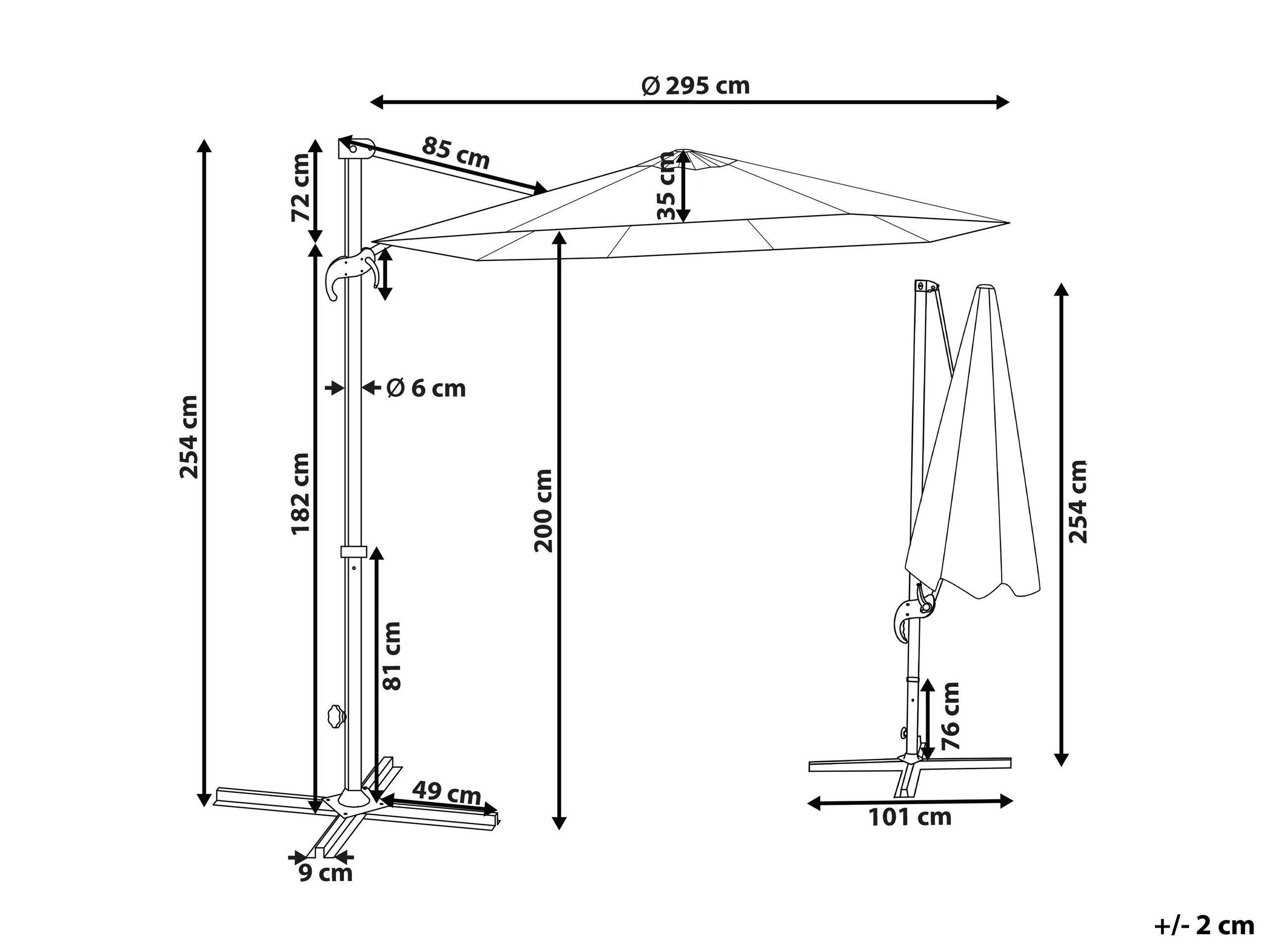 Beliani Ampelschirm aus Polyester SAVONA II  