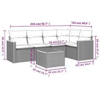 VidaXL set divano da giardino Polirattan  