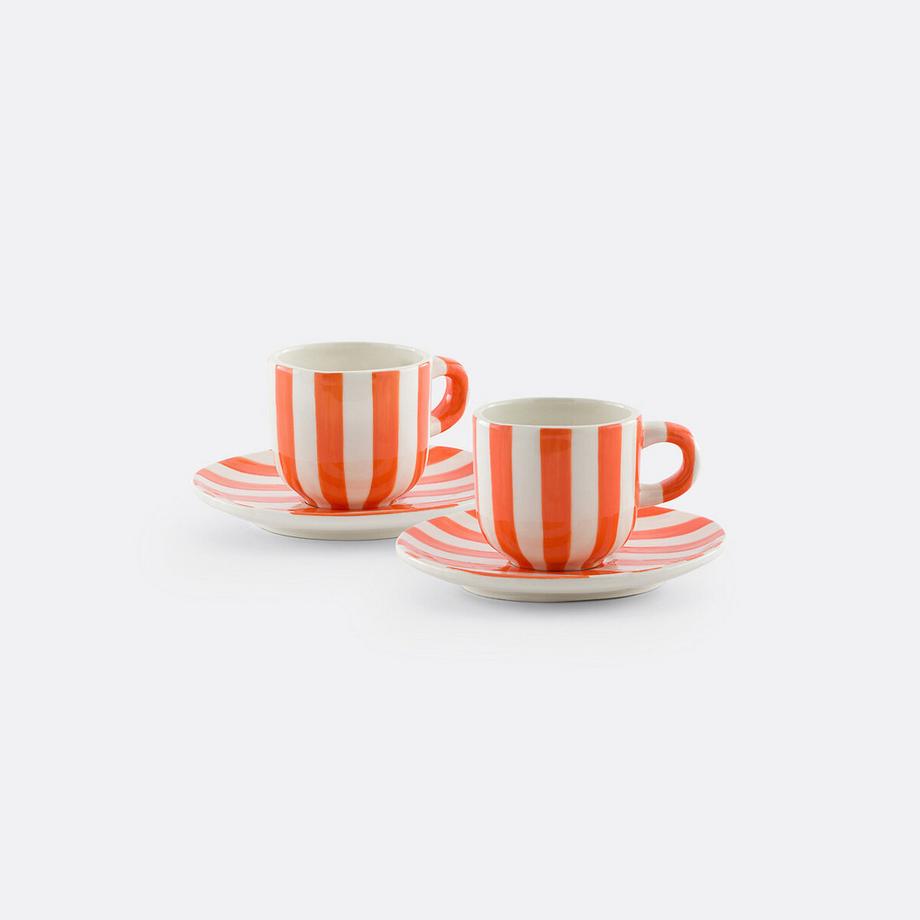 Lot de 2 tasses avec sous-tasses en dolomite Darcy