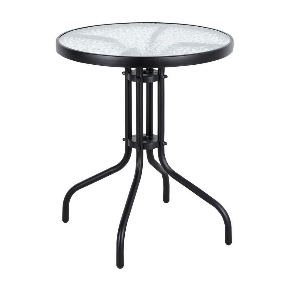 Table de jardin table en verre trempé 60cm pour jardin terrasse balcon