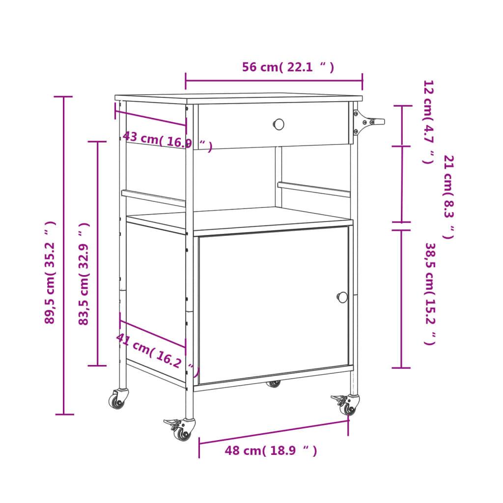 VidaXL carrello da cucina Legno multistrato  