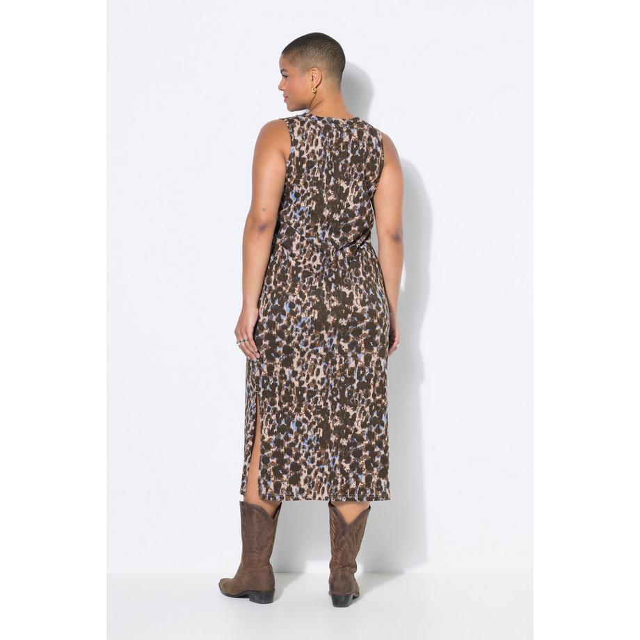 Studio Untold Robe Maxi Coupe Droite Jersey Imprimé Léopard  