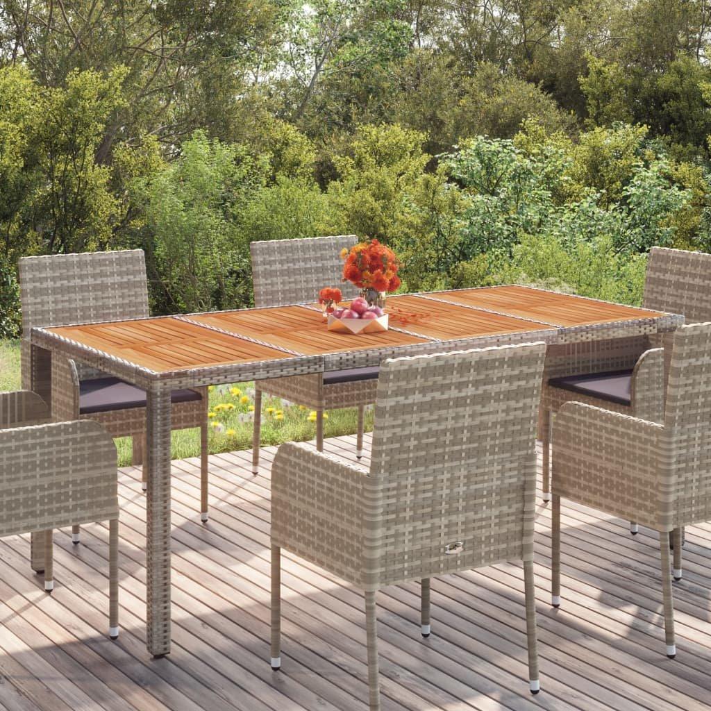 VidaXL Table de jardin avec dessus en bois rotin synthétique  