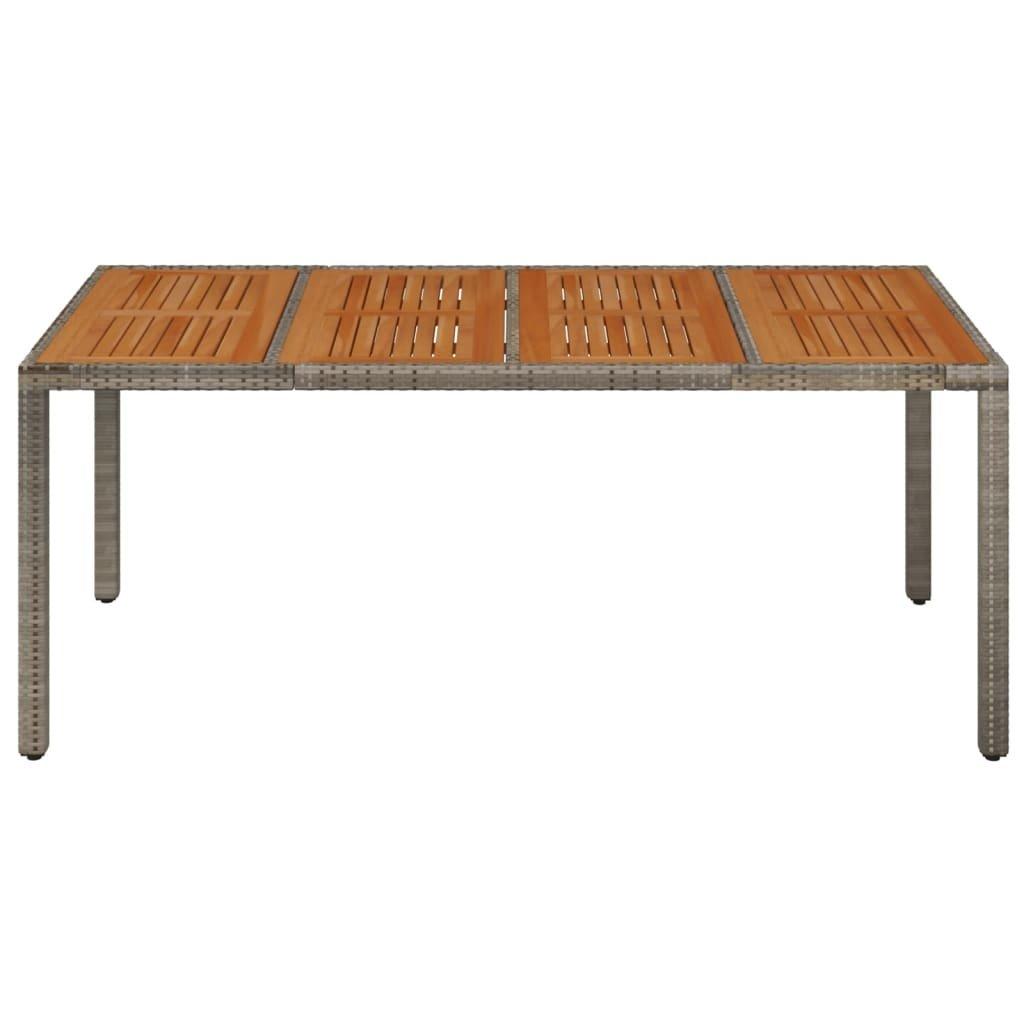 VidaXL Table de jardin avec dessus en bois rotin synthétique  