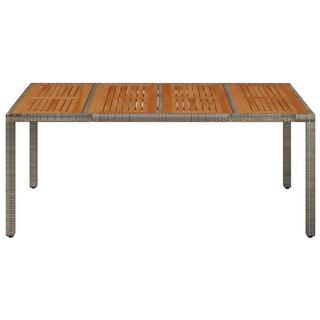 VidaXL Table de jardin avec dessus en bois rotin synthétique  