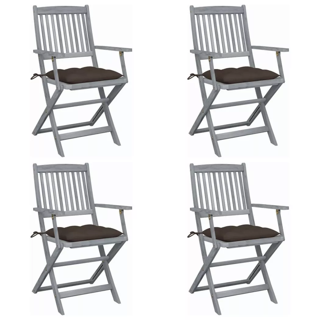 VidaXL - sedia da esterno Legno di acacia, One Size, Grigio