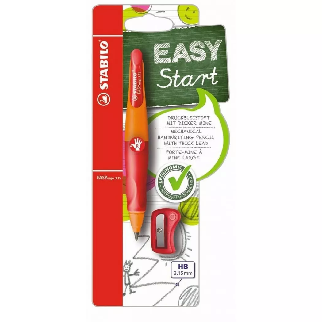 STABILO Porte-mines d'apprentissage easYergo 3.15, rouge