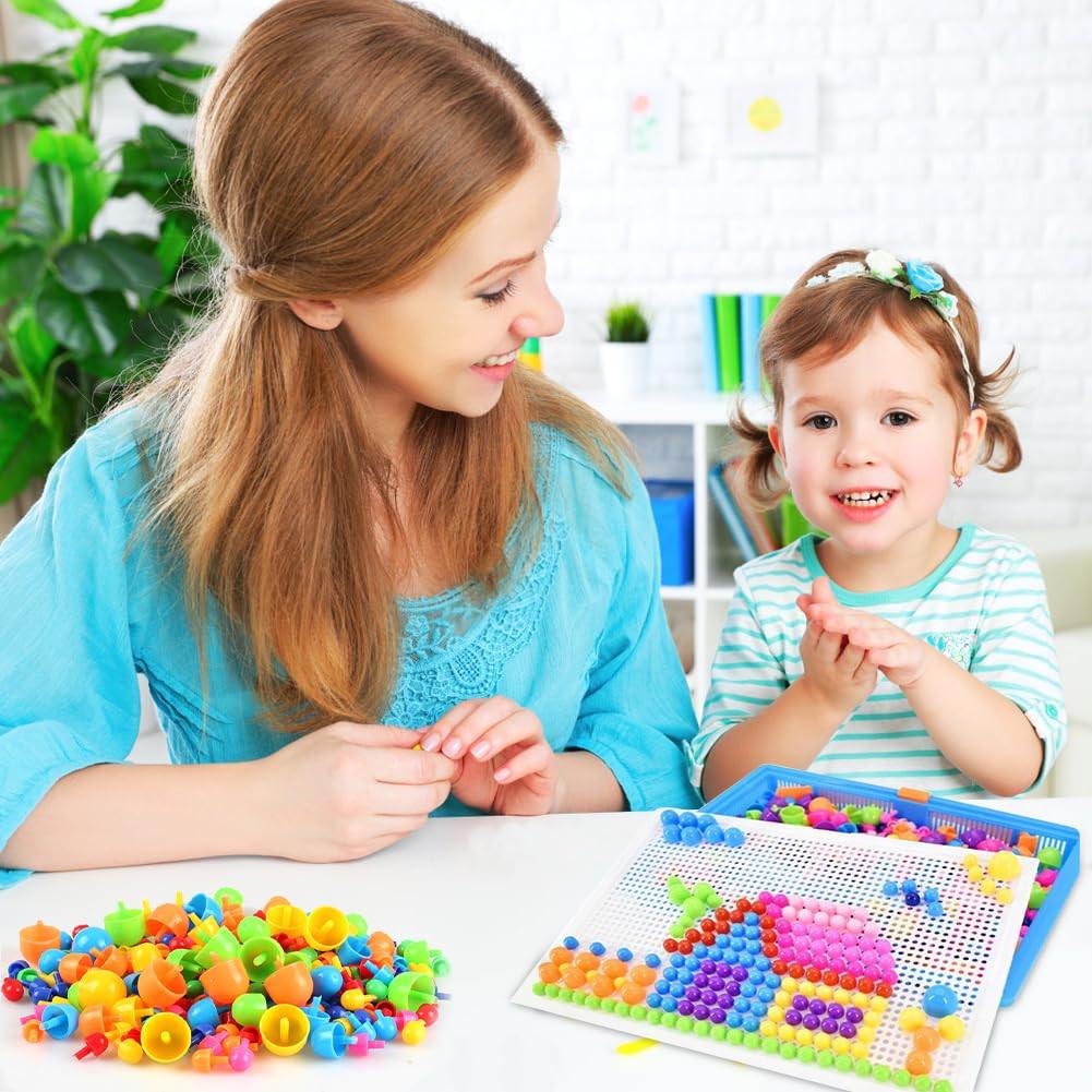 Activity-board  Jeu de pegging mosaïque, jeu de pegging Jeu de pegging coloré mosaïque avec perles de pegging 