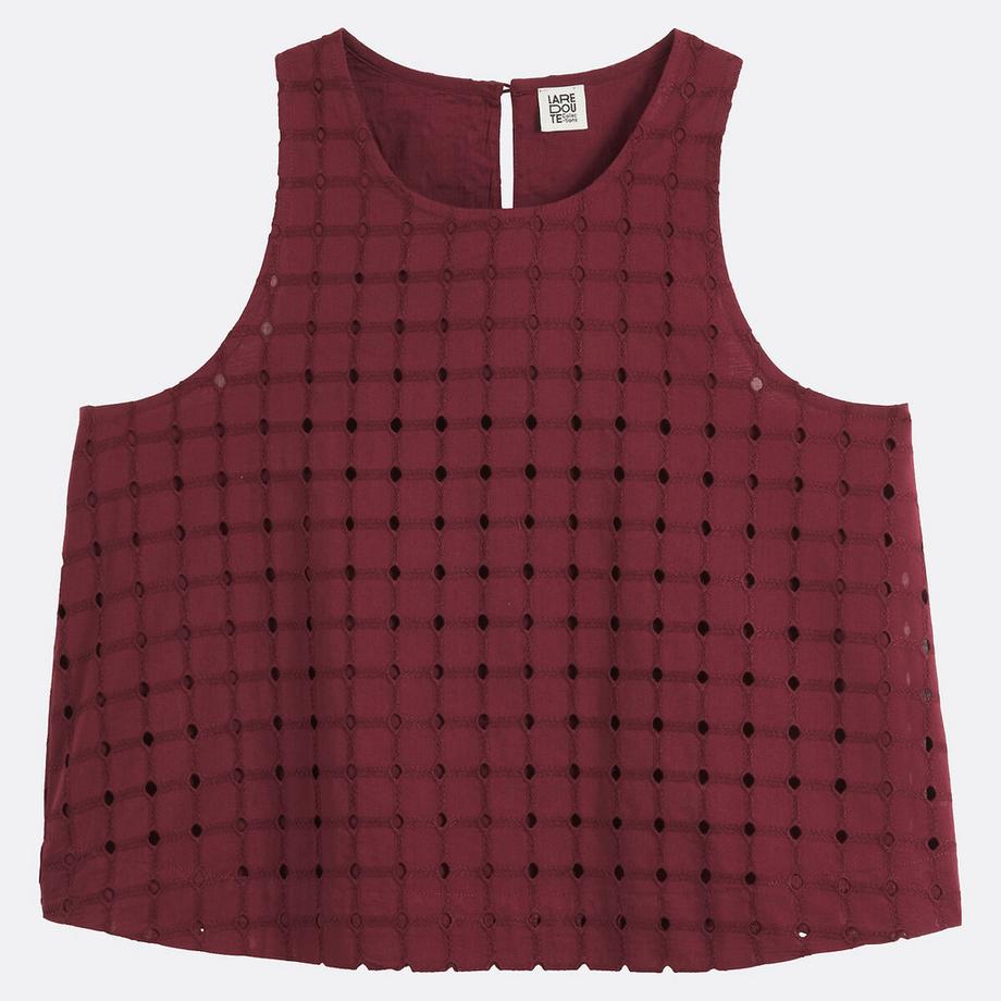La Redoute Collections Top Senza Maniche Girocollo Ricamo Inglese  