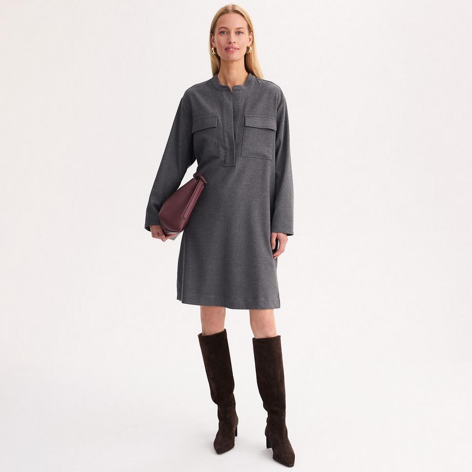 La Redoute Collections Robe Droite Flanelle Manches Longues  