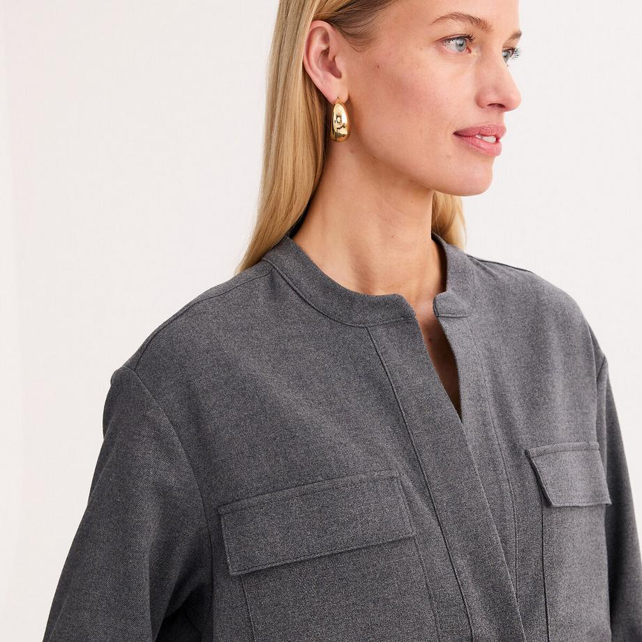 La Redoute Collections Robe Droite Flanelle Manches Longues  
