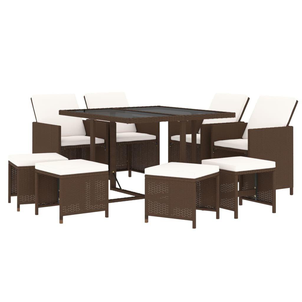 VidaXL set da pranzo per giardino Polirattan  