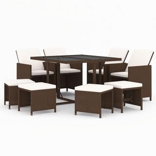 VidaXL set da pranzo per giardino Polirattan  