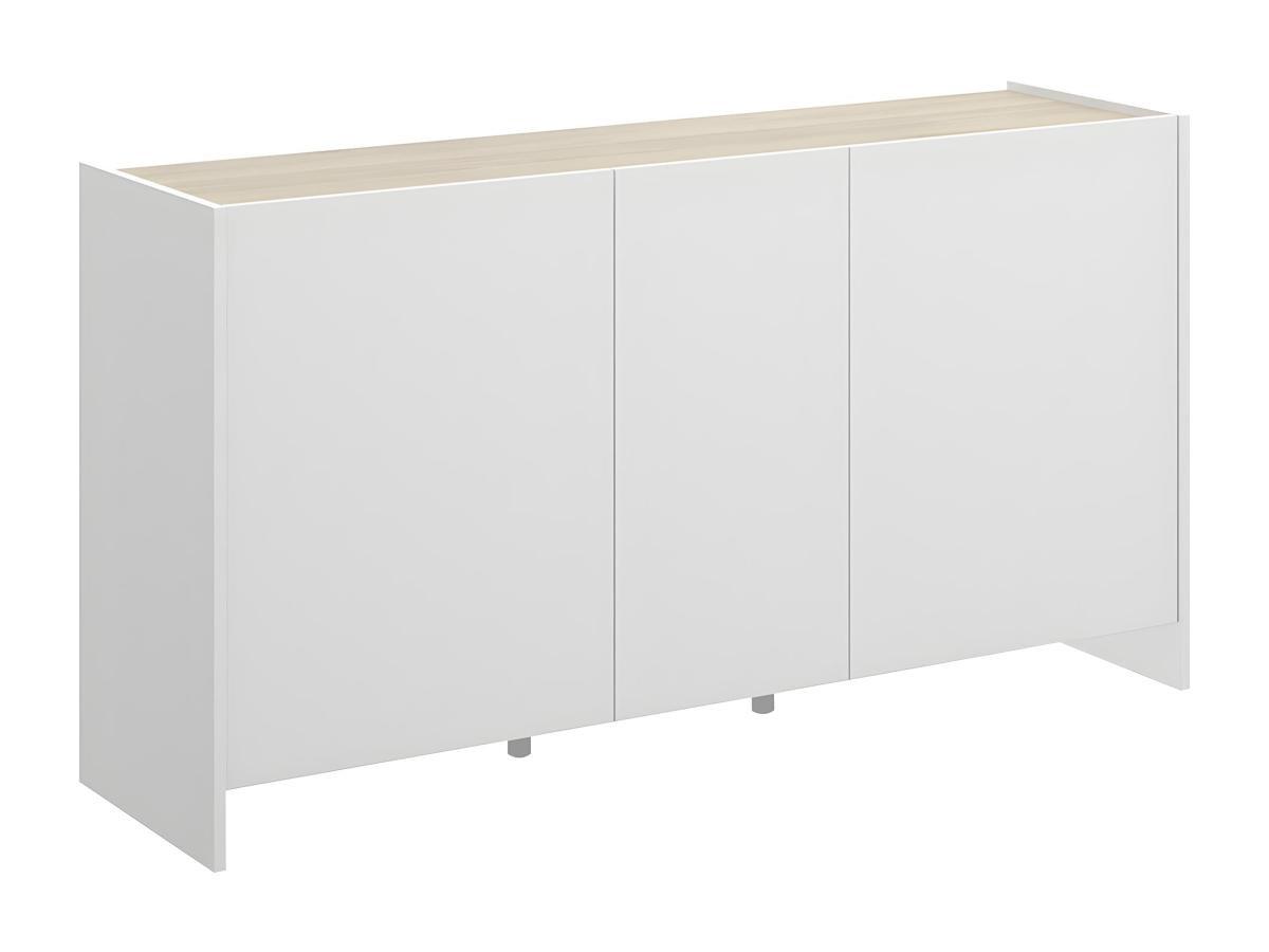 Vente-unique Credenza con 3 ante Bianco e Calcestruzzo CHERIFA  