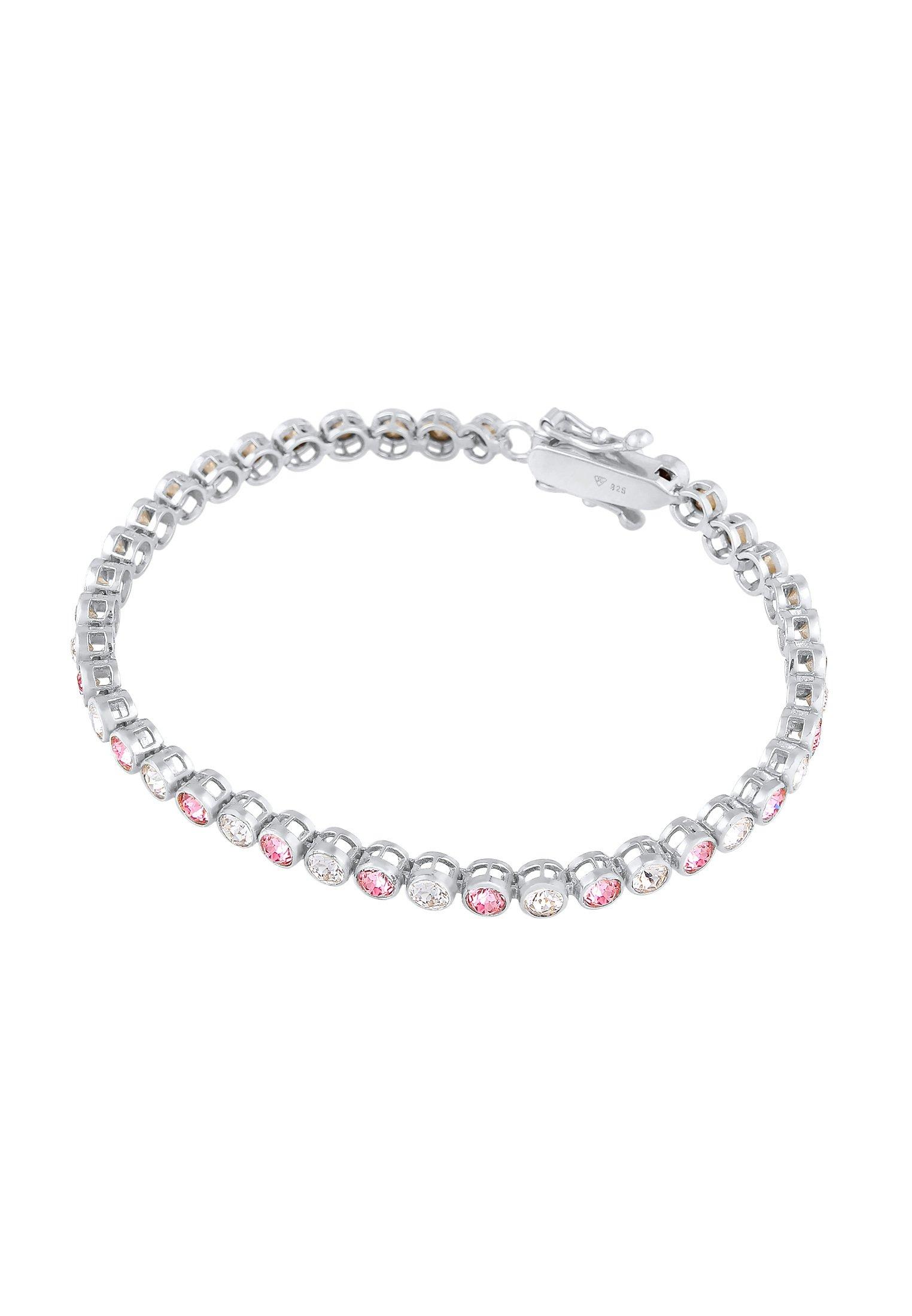 Elli  Bracelet Femmes Tennis Tendance Étincelante Avec Cristaux Rose 