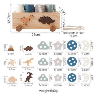 Activity-board  Holzspielzeug ab 1 Jahr, Dinosaurier Form Sorter Sortieren & Stapeln Spielzeug Auto Lernspielzeug Geschenk Motorik Spielzeug 