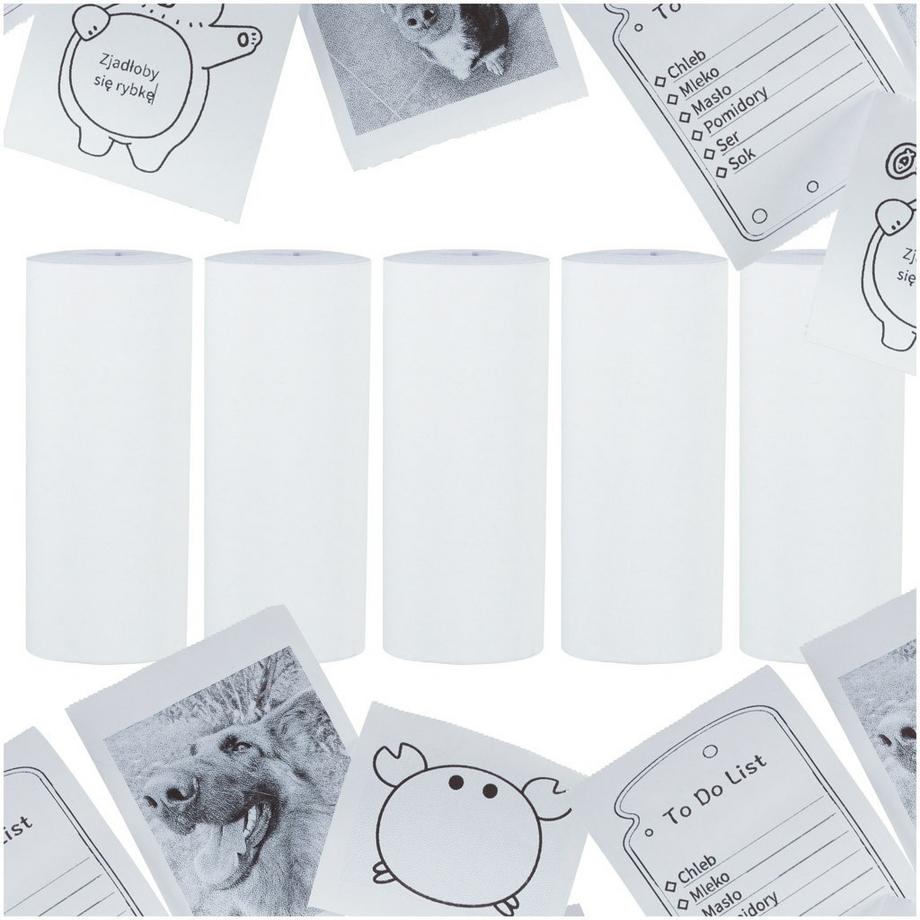 Rouleaux de papier thermique pour mini imprimante 5,7 cm x 4,5 m 5 pièces
