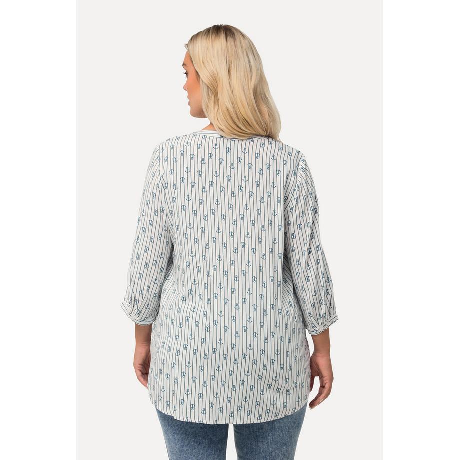 Ulla Popken Tunika Tunika-Ausschnitt 3/4-Arm  