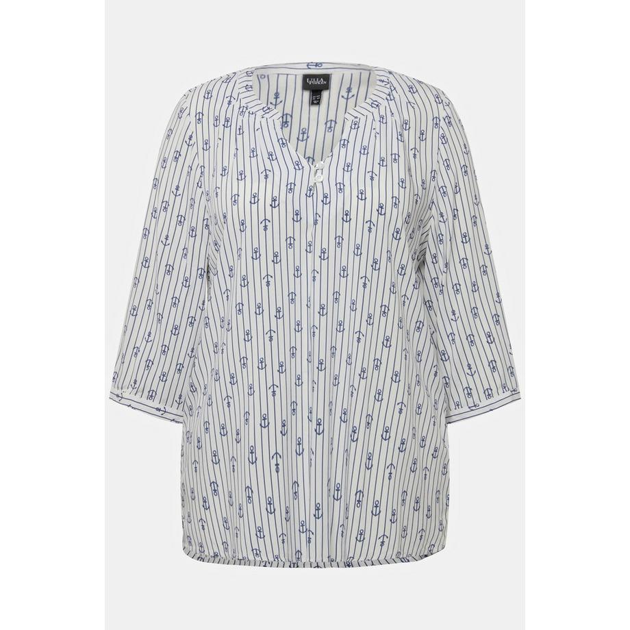 Ulla Popken Tunika Tunika-Ausschnitt 3/4-Arm  