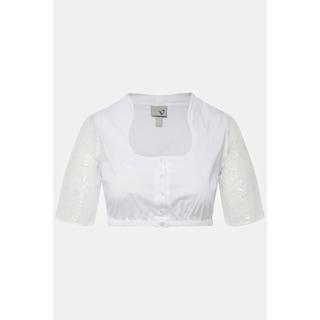 Ulla Popken  Blusa in tradizionale stile Dirndl con collo alto, scollo rettangolare e maniche a 3/4 