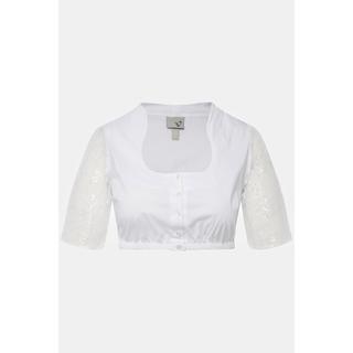 Ulla Popken  Blusa in tradizionale stile Dirndl con collo alto, scollo rettangolare e maniche a 3/4 