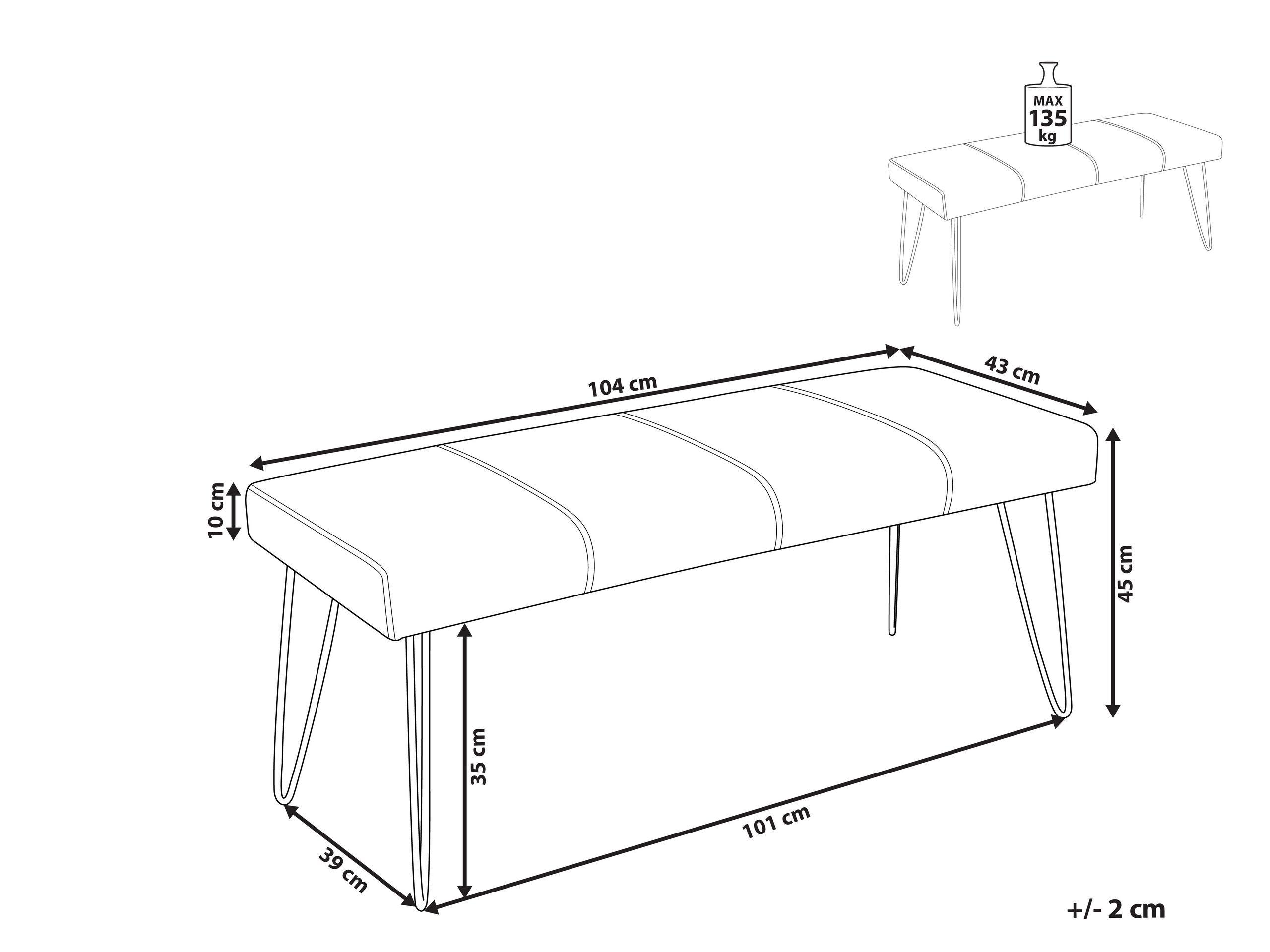 Beliani Banc en Cuir PU Traditionnel BETIN  