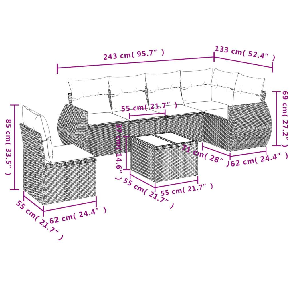 VidaXL set divano da giardino Polirattan  