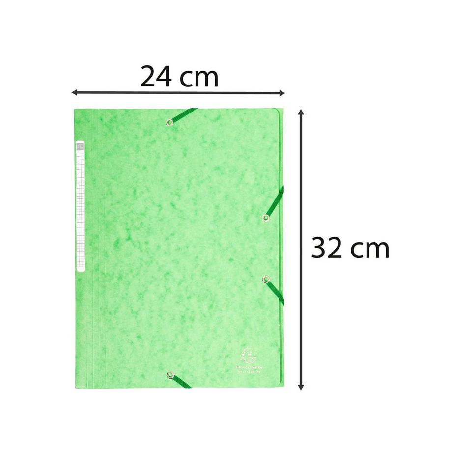 Exacompta Sammelmappe mit Gummizug und 3 Klappen, Colorspan-Karton 425g, für DIN A4, Maxi Capacity - x 25  