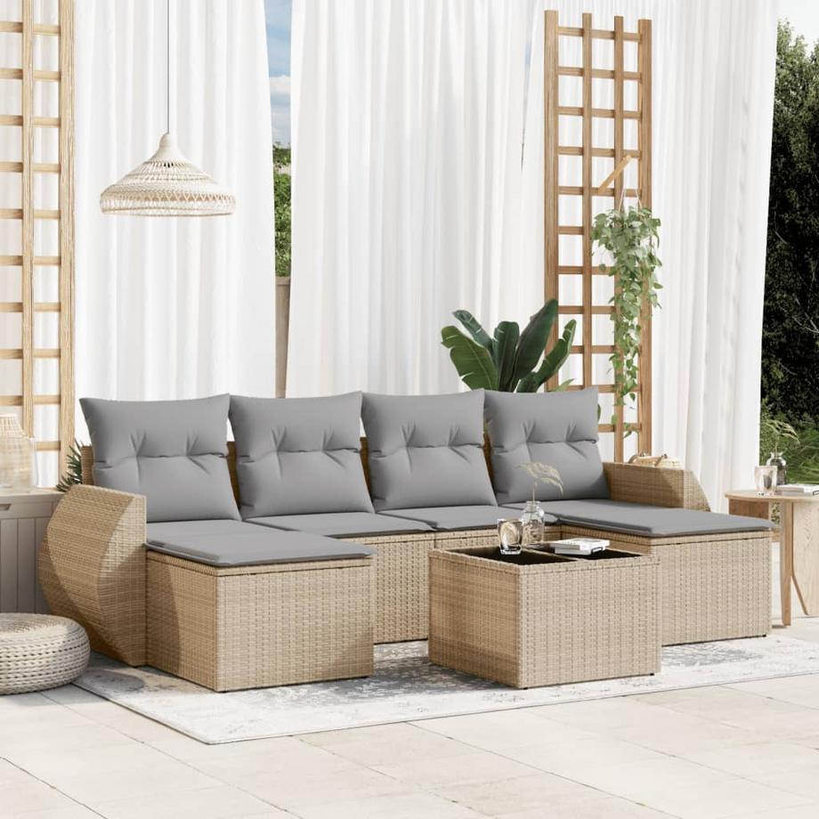 VidaXL Ensemble de canapés de jardin rotin synthétique  