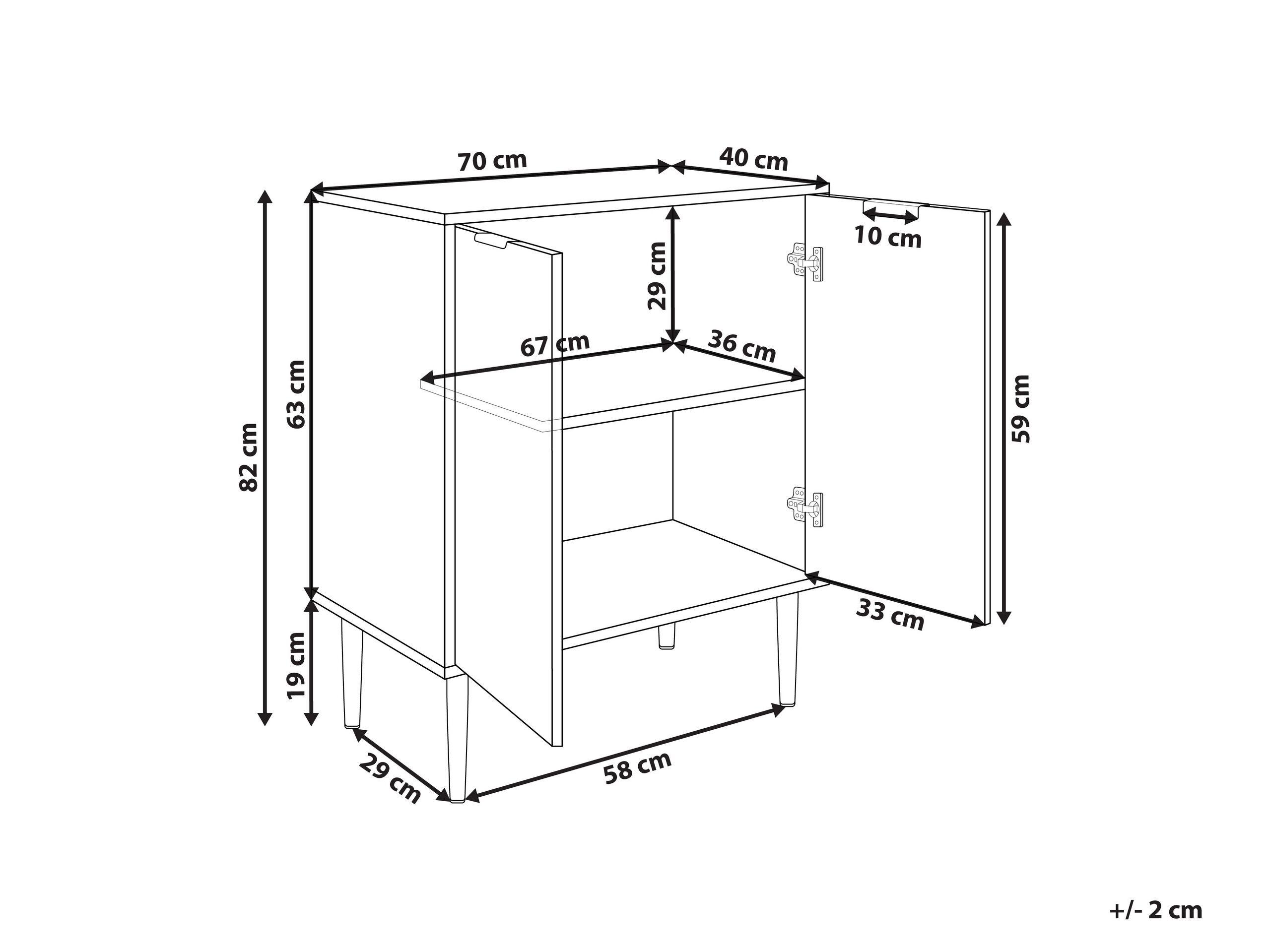 Beliani Sideboard mit 2 Türen aus MDF-Platte Skandinavisch SOHO  