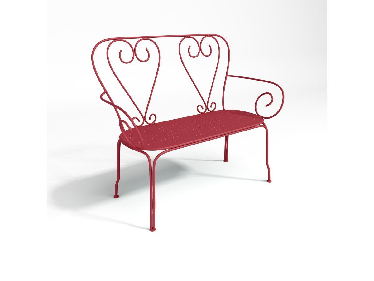 Image of Gartenbank Herzkönigin - Metall in Eisenoptik - Terracotta - GUERMANTES von MYLIA Gartenbank Herzkönigin - Metall in Eisenoptik - Terracotta - GUERMANTES von MYLIA